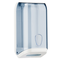 Dispenser di carta igienica in fogli - 15,8 x 13 x 30,7 cm - trasparente-bianco - Mar Plast - A62110 - 8020090005138 - DMwebShop