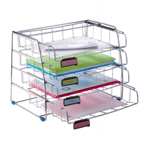 Set da 4 vaschette scorrevoli - 39 x 30 x 31,5 cm - vaschette 6,5 cm - metallo - Alba - COR4I - 3129710008308 - DMwebShop