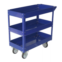 Carrello da lavoro - 3 ripiani - acciaio verniciato blu - 84 x 41 cm - altezza 82 cm - portata massima 100 kg - Serena Group TC4103