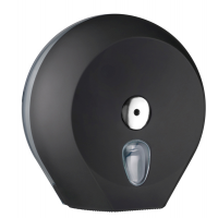 Dispenser Soft Touch di carta igienica in rotolo Mini Jumbo - 27 x 12,8 x 27,3 cm - plastica - nero - Mar Plast - A75610NE - 8020090037184 - DMwebShop