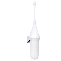 Portascopino per bagno - da parete - ABS - 7,2 x 15 x 48 cm - bianco - Mar Plast