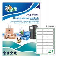 Etichetta in poliestere PC4 - permanente - 61 x 286 mm - 27 etichette per foglio - trasparente - conf. 100 fogli A4 - Tico - PC4-6128 - 8007827243056 - DMwebShop