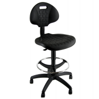 Sedia Tecnigrafo Esos E2 - braccioli opzionali - con poggiapiedi e ruote - nero - Unisit - EOE2 - 8050043740175 - DMwebShop