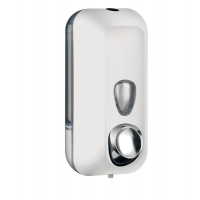 Dispenser Soft Touch per sapone liquido - 10,2 x 9 x 21,6 cm - capacita' 0,55 lt - bianco - Mar Plast - A71401BI - 8020090042027 - DMwebShop