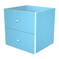Cassettiera per casellario Rainbow - 2 cassetti - 32,5 x 28,8 x 32,5 cm - azzurro - Artexport