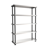 Scaffale - PPL-metallo - 5 ripiani - 119 x 45 x 185 cm - grigio-nero - Terry - 1003054 - 8005646030543 - DMwebShop