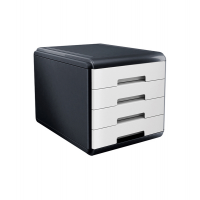 Cassettiera Mydesk - 29,5 x 38,5 x 28,2 cm - 4 cassetti da 4,5 cm - grigio-bianco - Arda - 18P4PB - 8003438015013 - DMwebShop