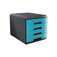 Cassettiera Mydesk - 29,5 x 38,5 x 28,2 cm - 4 cassetti da 4,5 cm - grigio-turchese - Arda - 18P4PTU - 8003438014993 - DMwebShop