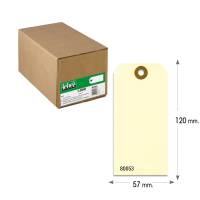 Etichette per spedizioni - in cartoncino - con foro - 120 x 57 mm - avana - conf. 1000 pezzi - Lebez - 80053 - 8007509057308 - DMwebShop