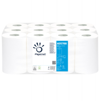 Asciugamani in rotolo Centrefeed - Mini - 2 veli - Ø 14,5 cm - 17 gr - 22 cm x 69 mt - bianco - pacco 12 rotoli - Papernet - 405788 - 8024929457884 - DMwebShop