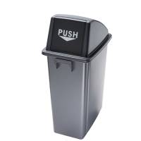 Contenitore Office - con coperchio push - per rifiuto secco - 33 x 46 x 79 cm - 60 lt - grigio-nero - Medial International - 114210 - 8033433777401 - DMwebShop