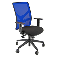 Sedia operativa PNA - con ruote e braccioli - schienale in rete blu-seduta nero - Unisit - PNA-B - 8050043743978 - DMwebShop