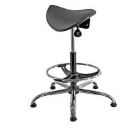 Sedia tecnica a sella E19W - con poggiapiedi telescopico - piedini in gomma - nero-acciaio - Unisit - EOE19W-N - 8050043749826 - DMwebShop