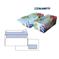 Busta bianca con finestra - serie Mailpack - certificazione FSC - strip adesivo - 110 x 230 mm - 90 gr - dispenser da 150 pezzi - Blasetti - 0393 - 8007758003934 - DMwebShop