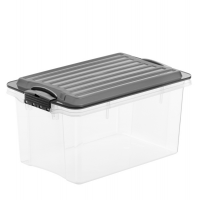 Contenitore Compact - 39,5 x 27,5 x 18 cm - A4 - 13 lt - PPL - coperchio nero - trasparente - Rotho - F717760 - 7610859153739 - DMwebShop