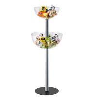 Espositore da terra con 2 semisfere contenitori - Ø 50 cm - Ø 40 cm - altezza 116 cm - Tecnostyl