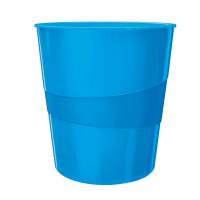 Cestino gettacarte WOW - altezza 32,4 cm - Ø 29 cm - 15 lt - blu metallizzato - Leitz - 52781036 - 4002432101542 - DMwebShop