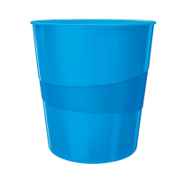 Cestino gettacarte WOW - altezza 32,4 cm - Ø 29 cm - 15 lt - blu metallizzato - Leitz - 52781036 - 4002432101542 - DMwebShop