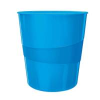Cestino gettacarte WOW altezza 32,4 cm diametro 29 cm 15 lt blu metallizzato Leitz 52781036 - 12048