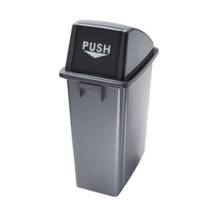 Contenitore Office 60 Lt con coperchio push per rifiuto secco 33 x 46 x 79 cm grigio nero Medial 114210 - 12855