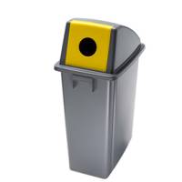 Contenitore Office 60 Lt con foro per bottiglie 33x46x79 cm grigio giallo - 12854
