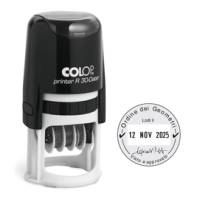 Timbro datario R30 diametro 30 mm 4 righe autoinchiostrante personalizzabile - 13163