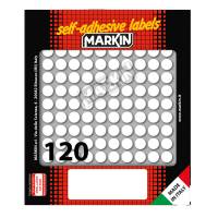 Etichetta adesiva - permanente - tonda Ø 10 mm - 120 etichette per foglio - bianco - 10 fogli per confezione - Markin - 10004 - 8007047035189 - DMwebShop