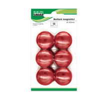 Bottoni magnetici - rosso - Ø 40 mm - blister 12 pezzi - Lebez - MR-40-R - 8007509002551 - DMwebShop