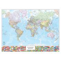 Carta geografica Mondo con Bandiere - murale - 132 x 97 cm - Belletti - M09PL/07 - 9722281465545 - DMwebShop