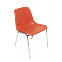 Sedia attesa Esse - senza braccioli - acciaio-PPL - rosso - Unisit