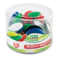 Bottoni magnetici tondi - misure e colori assortiti - barattolo da 60 pezzi - Lebez - 2777 - 8007509037355 - DMwebShop