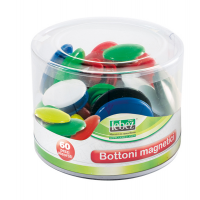 Bottoni magnetici tondi - misure e colori assortiti - barattolo da 60 pezzi - Lebez - 2777 - 8007509037355 - DMwebShop