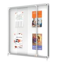 Bacheca per interni - fondo in metallo - 12 fogli - A4 - ante scorrevoli - Nobo - 1902570 - 5028252063760 - DMwebShop