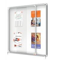 Bacheca per interni - fondo in metallo - 12 fogli - A4 - ante scorrevoli - Nobo - 1902570 - 5028252063760 - DMwebShop