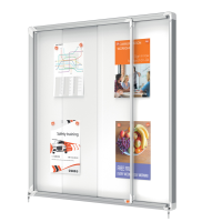 Bacheca per interni - fondo in metallo - 12 fogli - A4 - ante scorrevoli - Nobo - 1902570 - 5028252063760 - DMwebShop