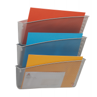 Portadocumenti da parete Mesh - 3 vaschette in rete metallica - argento - Alba - MESHFILE/M - 3129710013593 - DMwebShop