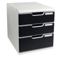 Cassettiera Modulo A4 - 28,8 x 32 x 35 cm - 3 cassetti - grigio-nero - Exacompta - 325014D - 9002493421882 - DMwebShop