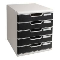 Cassettiera Modulo A4 - 28,8 x 32 x 35 cm - 5 cassetti - grigio-nero - Exacompta - 301014D - 9002493023932 - DMwebShop