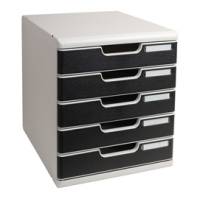 Cassettiera Modulo A4 - 28,8 x 32 x 35 cm - 5 cassetti - grigio-nero - Exacompta - 301014D - 9002493023932 - DMwebShop
