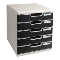 Cassettiera Modulo A4 - 28,8 x 32 x 35 cm - 5 cassetti - grigio-nero - Exacompta - 301014D - 9002493023932 - DMwebShop