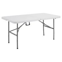 Tavolo rettangolare pieghevole - 152 x 76 x 74 cm - polietilene-acciaio verniciato - bianco - Serena Group - CZ152F - 8032937533773 - DMwebShop