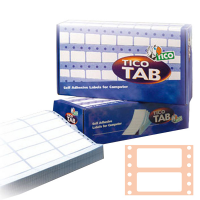 Etichette a modulo continuo TAB 1 - 72 x 23,5 mm - corsia singola - permanente - bianco - scatola da 6000 etichette - Tico - TAB1-0722 - 8007827150026 - DMwebShop