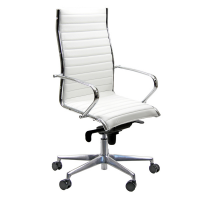 Poltrona direzionale Pollux new PNP - pelle - con ruote e braccioli - bianca - Unisit - PHSA/PBI - 8050043742674 - DMwebShop