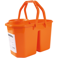 Secchio a doppia vasca con strizzatore - PPL riciclabile - 15 lt - rosso - In Factory - 0469H - 8000957046986 - DMwebShop
