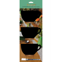 Mini lavagna segnaposto Silhouette - 13,5 x 9,3 cm - forma tazza - conf. 3 pezzi - Securit - FBT-CUP-3 - 8718226496393 - DMwebShop