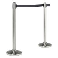 Colonnina segnapercorso cromata - altezza 100 cm - nastro retrattile nero da 210 cm - Securit - RS-RT-RVS-BL-SET - 8718226496362 - DMwebShop