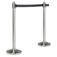 Colonnina segnapercorso cromata - altezza 100 cm - nastro retrattile nero da 210 cm - Securit - RS-RT-RVS-BL-SET - 8718226496362 - DMwebShop