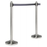 Colonnina segnapercorso cromata - altezza 100 cm - nastro retrattile grigio da 210 cm - Securit - RS-RT-RVS-GY-SET - 8717624242182 - DMwebShop
