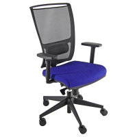 Poltrona semidirezionale Zoea - con ruote e braccioli - schienale rete nero - seduta blu - Unisit - ZOEA/BR/LB - 8050043743848 - DMwebShop