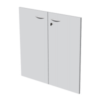 Coppia ante per libreria modulare - bassa - 76 cm - melaminico - con serratura - bianco - Artexport - ALBasL76_3 - DMwebShop